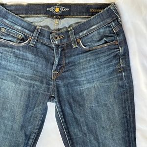 LUCKY BRAND Zoe Skinny Jeans in Dark wash Low rise Stretchy SZ 6/28